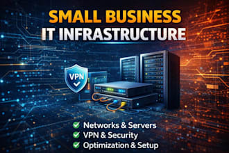 business IT infrastructure network and servers