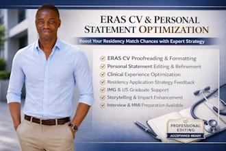 proofread and improve eras CV and personal statement