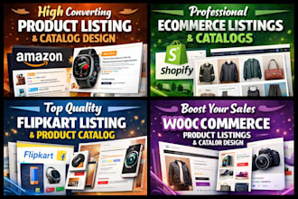create flipkart, amazon messho product listings and catalogs
