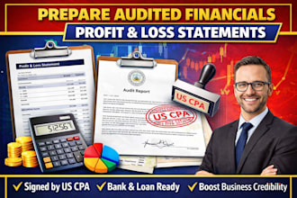 prepare profit and loss statement US CPA, employment letter, notarize cpa stamp