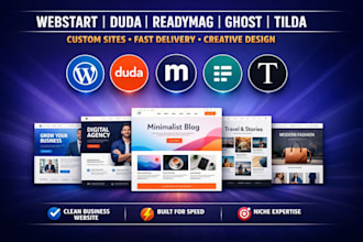 ghl va duda agency webstart website readymag portfolio ghost blog tilda shop