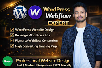 design wordpress website, redesign wordpress or figma to webflow landing
