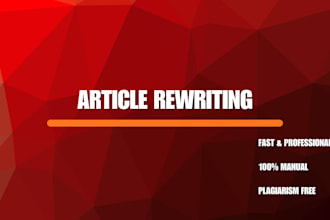 rewrite your article professionally and clearly