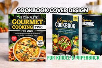 do cookbook cover design, recipe book cover, ebook cover, amazon kdp paperback
