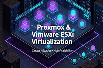 setup proxmox ve vmware esxi virtualization cluster and vms, proxmox server