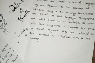 write anything with my beautiful hand writing