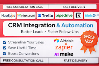 set up hubspot gohighlevel pipedrive bitrix24 airtable notion trello automation