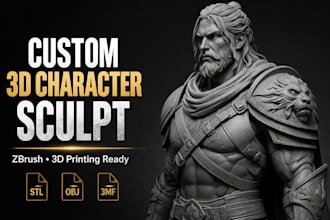 sculpt custom 3d characters, models and miniatures in zbrush for 3d printing