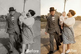 restore old photos, fix damage and colorize images