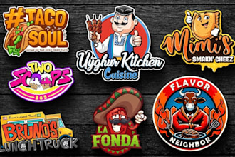 design logo for restaurant, fast food, catering, bakery, caribbean BBQ, mexican