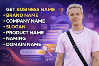 get business name brand name company name slogan product name naming domain name