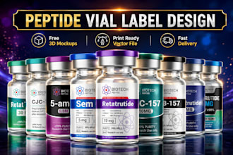 design peptide sarms vial label design, and product label design
