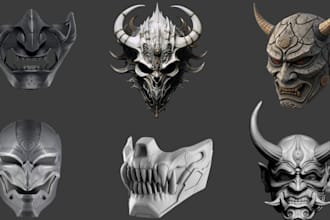 sculpt 3d print your 3d helmet oni mask 3d helmet cosplay mask for 3d printing