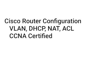 configure cisco router, switch, vlan, dhcp, nat for you