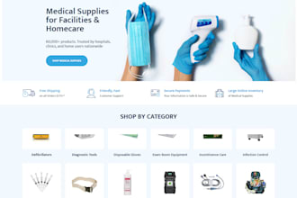 design medical equipment website health care devices medical wear scrub store