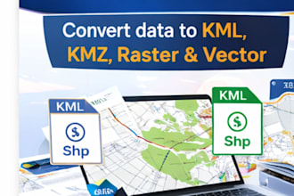 convert shapefile, raster, vector, kml, kmz and gis data professionally