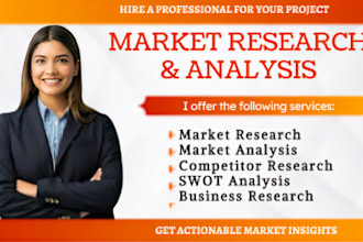 conduct niche and market research, market analysis, swot and competitor analysis