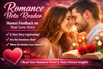 beta read your romance novel and give honest reader feedback