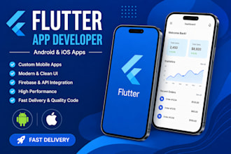 develop flutter mobile app for android and ios