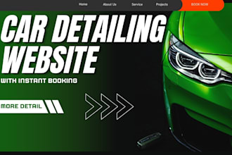 design car detailing website with instant booking