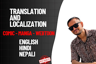 translate and localize manga, webtoon, comic in english, hindi or nepali