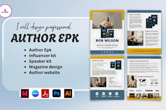 do author book launch epk design influencer media kit  website speaker one sheet
