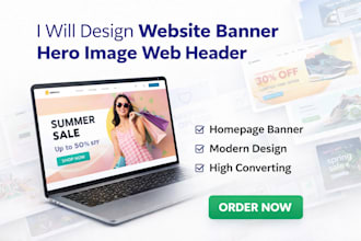 design stunning website banner hero image web header homepage banner