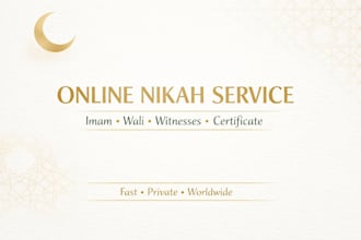 conduct urgent online nikah with imam witnesses and certificate