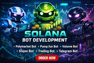 build polymarket bot, pump fun bot, openclaw, copy trading, volume bot on solana