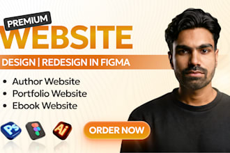 design premium ebook website and author portfolio website