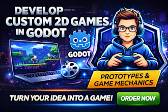 develop 2d godot game with custom game mechanics and prototypes in godot engine