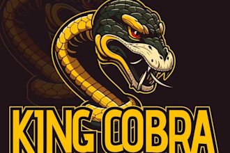 make high quality king cobra logo with unlimited revision