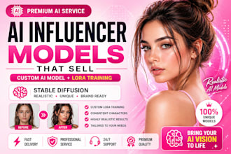 ai influencer model and train custom lora for stable diffusion