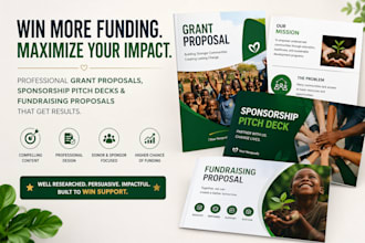 design nonprofit grant proposal, sponsorship pitch deck, fundraising proposal