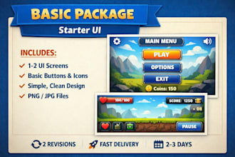 design modern mobile game UI UX cyberpunk hud unity UI pixel art icon UI kit