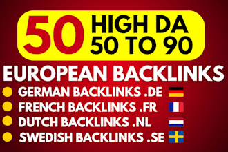 make da 50 plus german de, french fr, dutch nl, swedish dofollow SEO backlinks