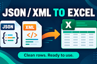 convert json or XML to clean excel or CSV files
