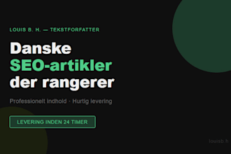 skrive professionelle SEO artikler til din hjemmeside