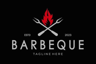 create amazing turkey BBQ food logo with catering business
