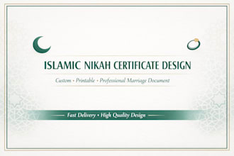 design islamic nikah certificate and marriage documentation