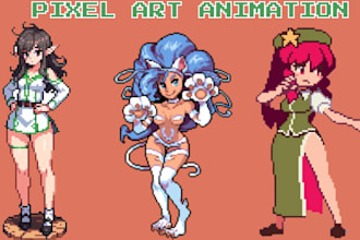 do pixel art character pixel art animation 2d sprite sheet 8bit 16bit characters