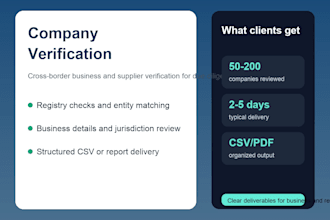 verify companies suppliers and business entities across countries