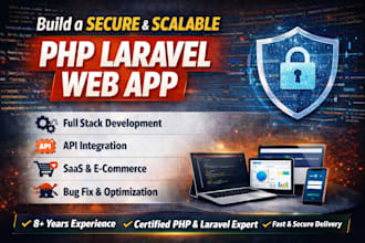 be your full stack php laravel expert developer build secure and fast website