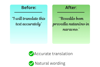 translate english to slovenian manually, fast and accurately