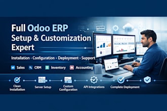 implement odoo erp with full setup and configuration