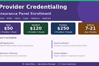 do complete provider credentialing with insurance panels