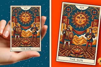 draw custom tarot card illustration oracle cards and deck design