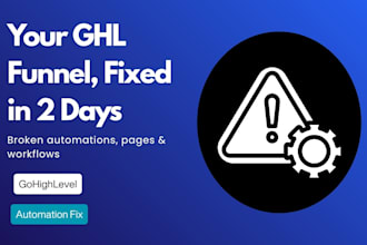 fix, optimize or redesign your gohighlevel funnel, landing page or automation