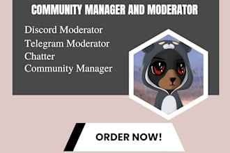 manage, grow and act as moderator for your crypto telegram and discord community
