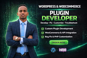 develop, fix, edit or troubleshoot custom wordpress plugin or woocommerce plugin